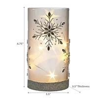 Christmas Led Glass Stand Gem Snowflake 6.75"