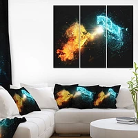 Design Art Chevaux De Feu Et L’Eau Art Sur Toile