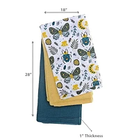 Ensemble De Serviettes De Cuisine De 3 Pcs Papillon Et Coléoptère