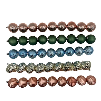 Lot de 45 décorations incassables Holiday Time champagne/vert/terracotta/bleu