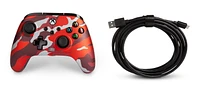 PowerA Enhanced Wired Controller for Xbox - Metallic Red Camo; gamepad, wired video game controller, gaming controller, Xbox Series X|S, Xbox Series X|S