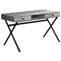 Monarch Specialties Bureau, Bureau À Domicile, Ordinateur Portable, Tiroirs De Rangement, 48"l, Travail, Métal, Stratifié, Gris, Noir, Contemporain, Moderne