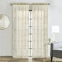 Loft Living Louis Transparent Passe-tringle Tailored Panel 55 x 84 in Ivoire
