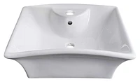 American Imaginations 19,5 po Ensemble de récipients blancs au-dessus du comptoir W pour robinet central à 1 trou AI-30081