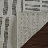 Tapis d'interieur exterieur abstrait Rug Branch Maise, beige creme, moderne - Entree, couloir, salle de bain et cuisine