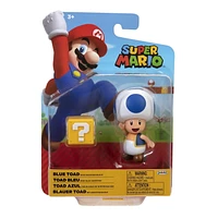 Figures 4 pouces Monde de Nintendo - Crapaud bleu avec Bloc Point d’interrogation