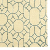 Aspire Wool Window Ivory & Turquoise 8' x 11' Area Rug