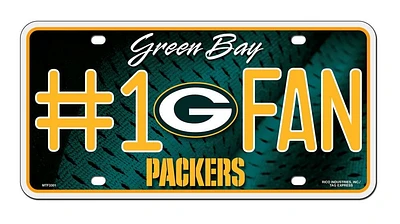 Plaque d’immatriculation en métal NFL Green Bay Packers