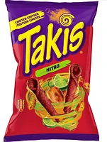 Chips tortilla roulées à saveur de habanero, lime et concombre Takis Nitro