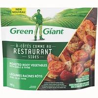 GREEN GIANT RESTAURANT SIDES ROASTED ROOT VEGETABLES, HEARTY, PREMIUM VEGETABLES WITH SAVOURY TASTES. READY TO SAUTÉ IN SKILLET TO PROVIDE RESTAURANT-LIKE EXPERIENCE RIGHT AT HOME. MOUTHWATERINGLY DELICIOUS FLAVOURS, PERFECT AS A SIDE DISH TO ANY MEAL.