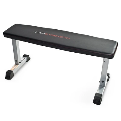 CAP Strength Banc de musculation plat utilitaire (capacité de poids de 600 lb), gris