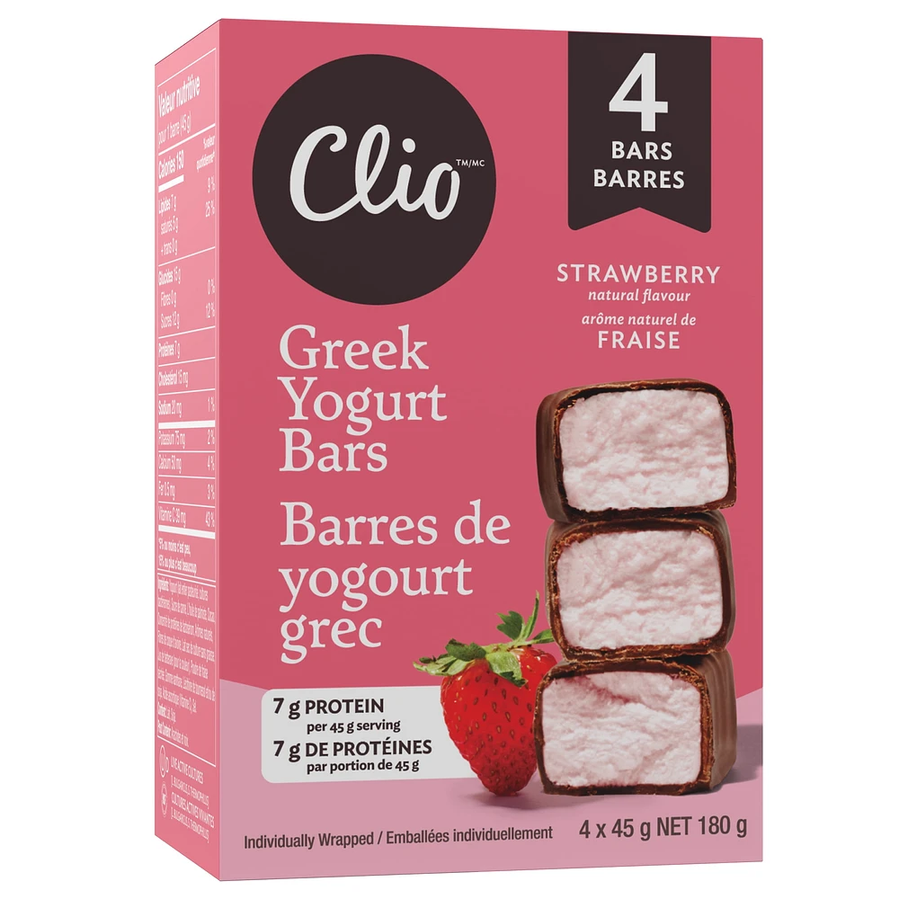 CLIO 4PK STRAWBERRY, Greek Yogurt Bar Strawberry