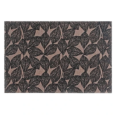 Set De Table Imprimé En Poly-Lin Leave Noir - Lot De 12