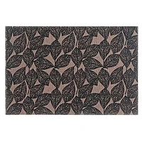Set De Table Imprimé En Poly-Lin Leave Noir - Lot De 12