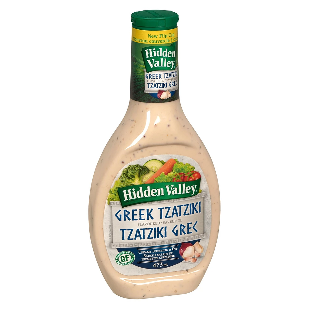 Hidden Valley Greek Tzatziki Creamy Dressing & Dip, Put together a quick, easy dinner anytime when you're stocked up with this Hidden Valley Greek Tzatziki Dressing,, 473ml