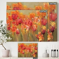 Designart Tulipes rouges Art mural sur toile