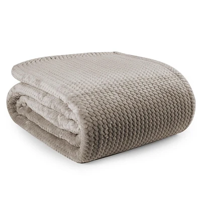 Jacquard Velvet Touch Blanket, Grey 98" x 92"