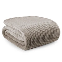 Couverture jacquard au toucher velours, gris 98po x 92po