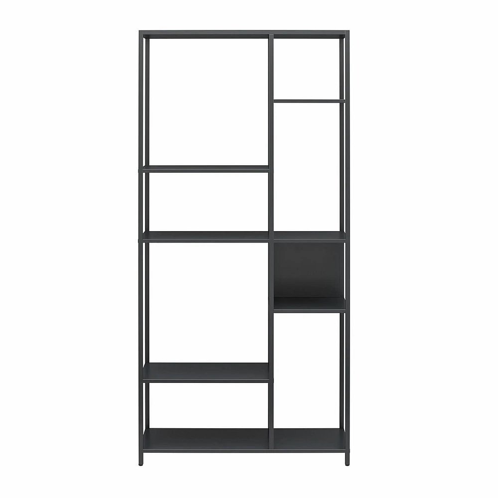Systembuild Evolution Mission District Metal Bookcase Room Divider, Graphite