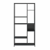 Systembuild Evolution Mission District Metal Bookcase Room Divider, Graphite
