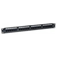 24 Port Cat6 Patch Panel, 1u - Black