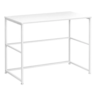 Monarch Specialties Bureau, Bureau À Domicile, Ordinateur Portable, Configuration Gauche, Droite, Tiroirs De Rangement, 40"l, Travail, Métal, Stratifié, Blanc, Contemporain, Moderne