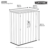 LIFETIME - Remise verticale de 53 pieds cubes avec finition Rough Cut