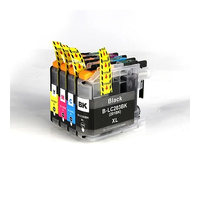 L-ink Compatible Ink Set LC203 (LC-203)(Black, Cyan, Magenta, Yellow)