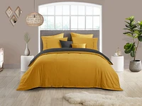 Reversible Natural Crinkle Fabric Ultra Soft Solid Duvet Cover Set