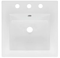American Imaginations AI-32978 16,5 pouces WX 16,5 pouces Dessus en céramique D en couleur blanche pour 3H8-in. Robinet
