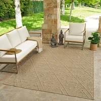 Tapis d'interieur exterieur abstrait Rug Branch Hogar, marron beige, bohème - Salon, chambre, salle a manger et cuisine