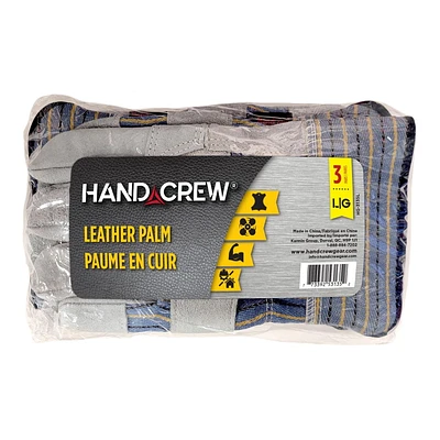 Gants WorkCrew HP, paume en cuir paquet de 3, large Gant en Cuire