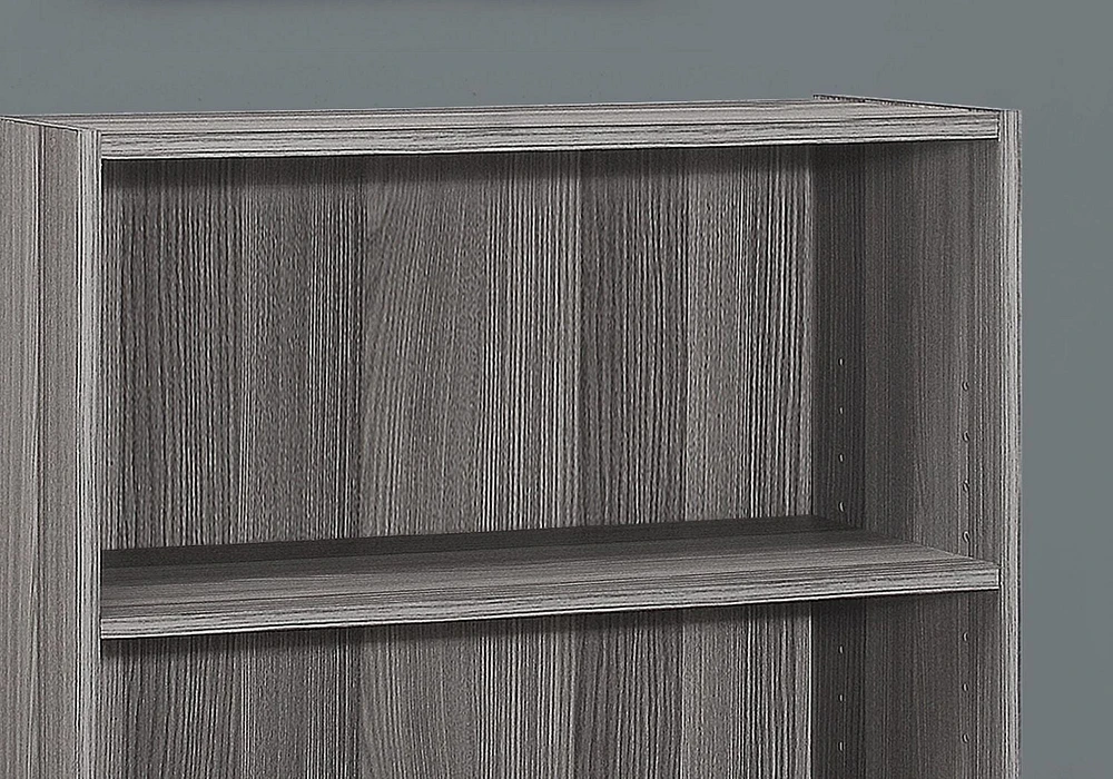 Monarch Specialties Bookshelf, Bookcase, 4 Tier, 36"h, Office, Bedroom, Laminate, Grey, Transitional