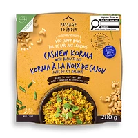 Passage to India - Bol de curry de légumes Korma aux noix de cajou (280g) Délicieusement rapide: un curry indien authentique végétarien en 90 secondes