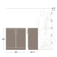 Armoire de base Prepac Elite avec comptoir en mélamine