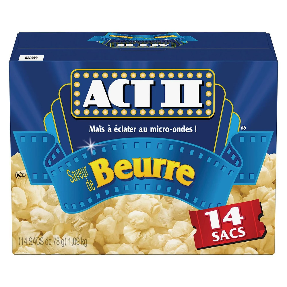 Act II 14s Gourmet micro-onde Popcorn-saveur De Beurre 1,09 kg