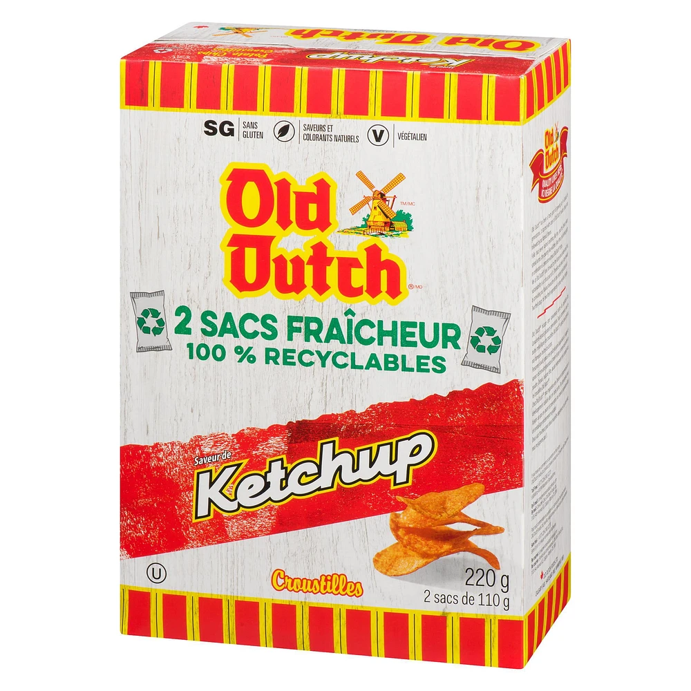 Old Dutch Ketchup Boxed Potato Chips, 220 g