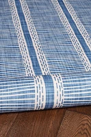 Tapis lavable Wallen 5 pi x 7 pi ivoire et bleu