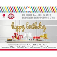 Bannière de ballons Joyeux anniversaire Or Bannière ballons Joyeux Bday