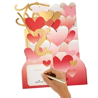 Hallmark Paper Wonder Jumbo 3D Pop-up Valentine's Day Card or Centerpiece (Happy Valentine's Day Hearts)