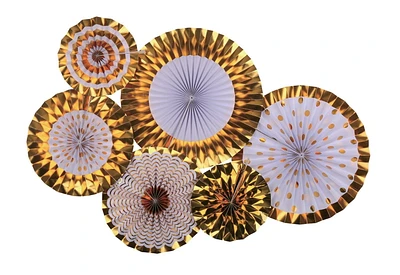 GOLD 6PC PAPER FANS