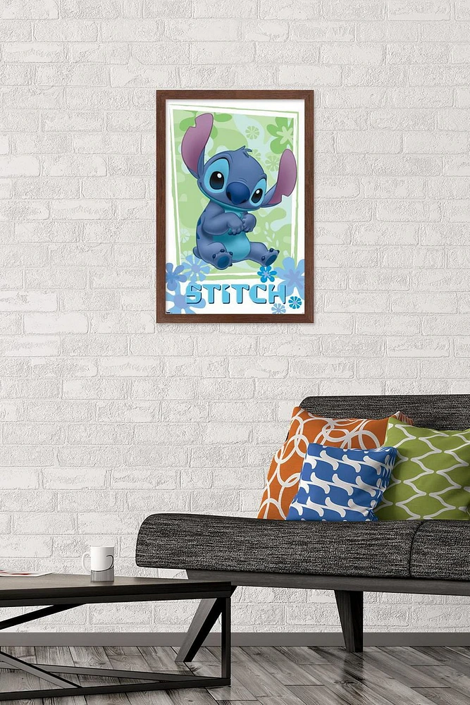 Disney Lilo and Stitch - Flowers Wall Poster, 22.375" x 34" Framed