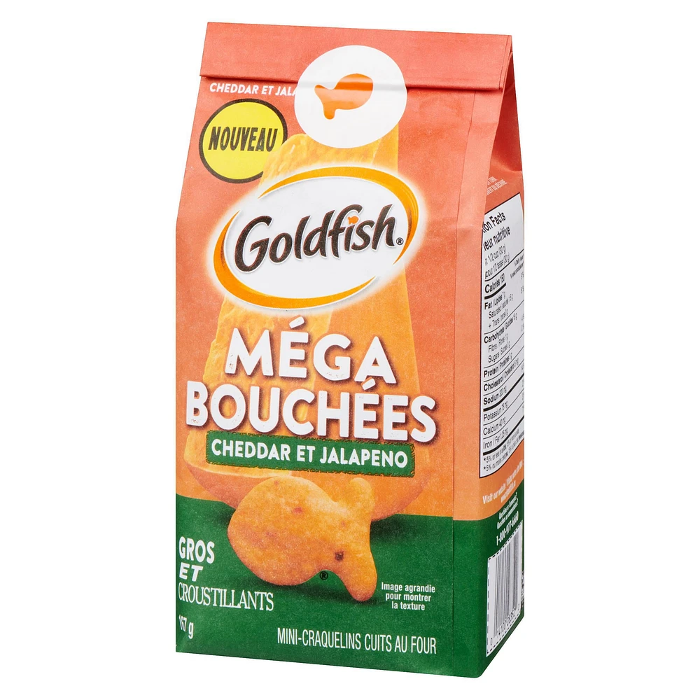 Goldfish® Mega Bites Cheddar Jalapeno Crackers 167g Bag, Goldfish Crackers 167 g
