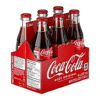 Coca-Cola 237mL Glass Bottles, 6 Pack, 4 x 237 mL