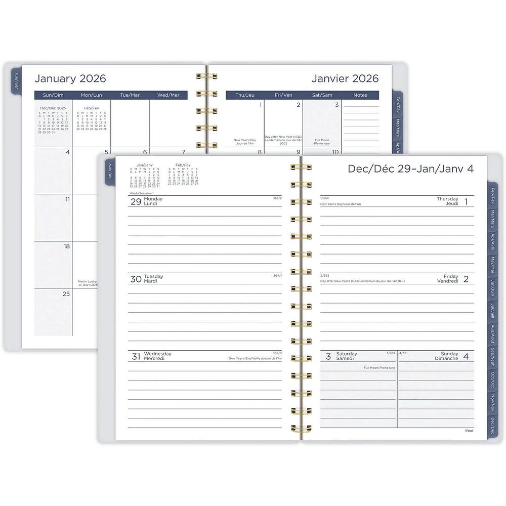 Agenda Petit Mead® Bleu Rétro W/M,26 Agenda