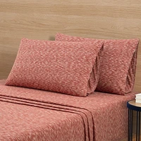 Mainstays Extra Soft Adult Jersey Bed Sheet Set, Twin-XL, Red Canyon Crackle, 3 Pieces