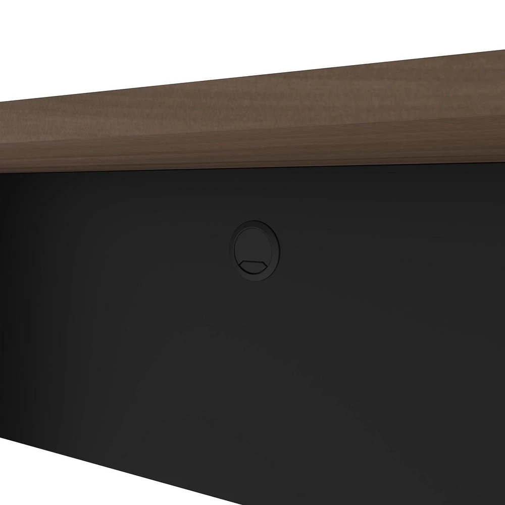 Bestar Connexion 72W Narrow Desk Shell in slate & sandstone