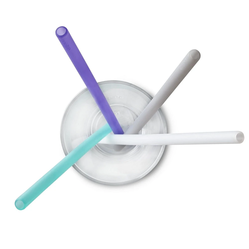 Pailles extra longues GoSili, paquet de 4 Mer/Brouillard/Givre/Violet