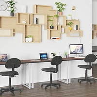 Harvey Black Finish Computer Desk with Silver Metal Frame