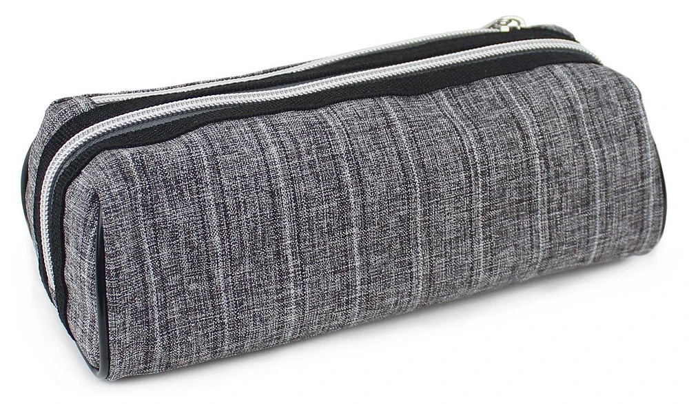 Pen + Gear Textured Pencil Pouch in Grey with White and Black Pattern, (LxWxH): 8.27x3.54x3.15 in